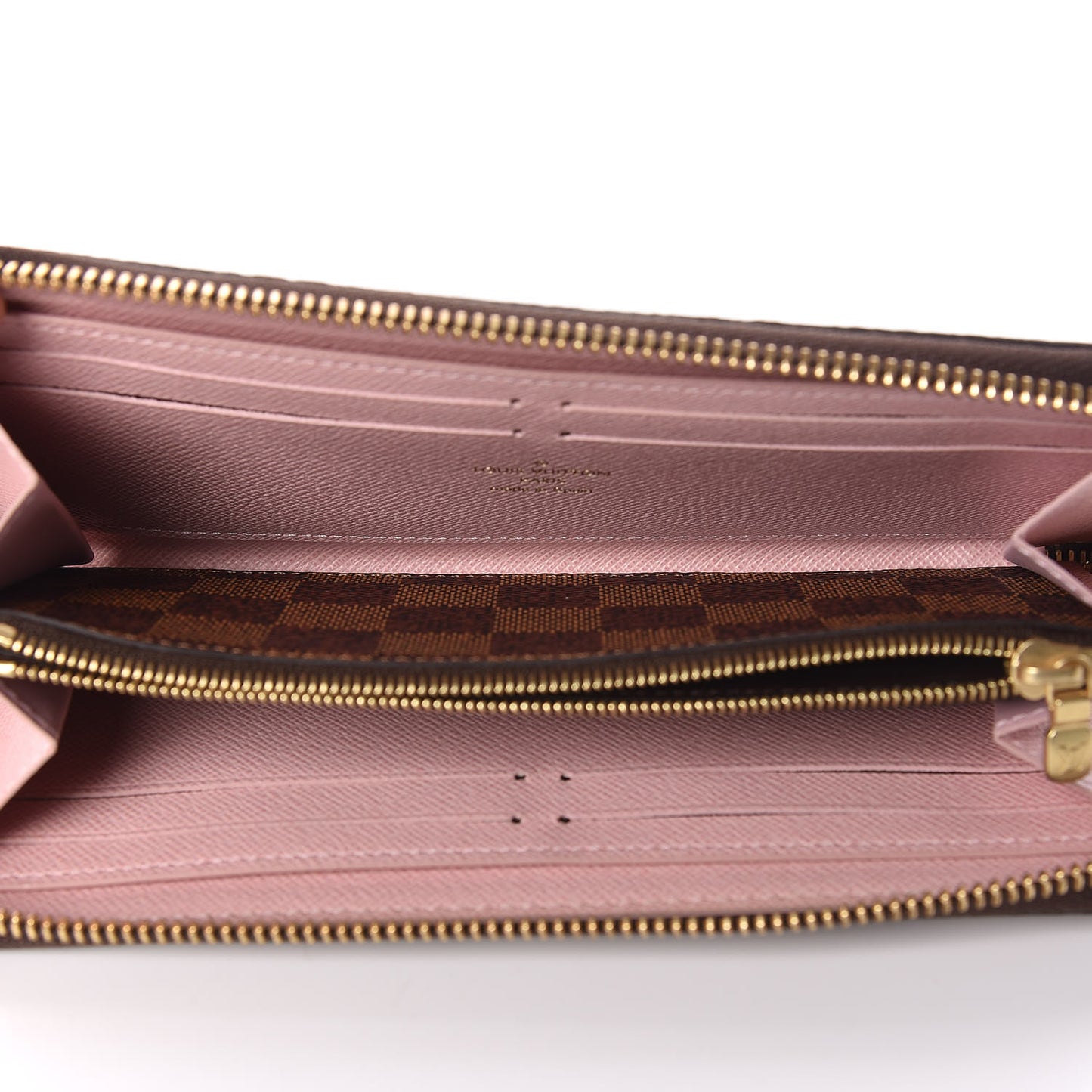 Damier Ebene Clemence Wallet Rose Ballerine