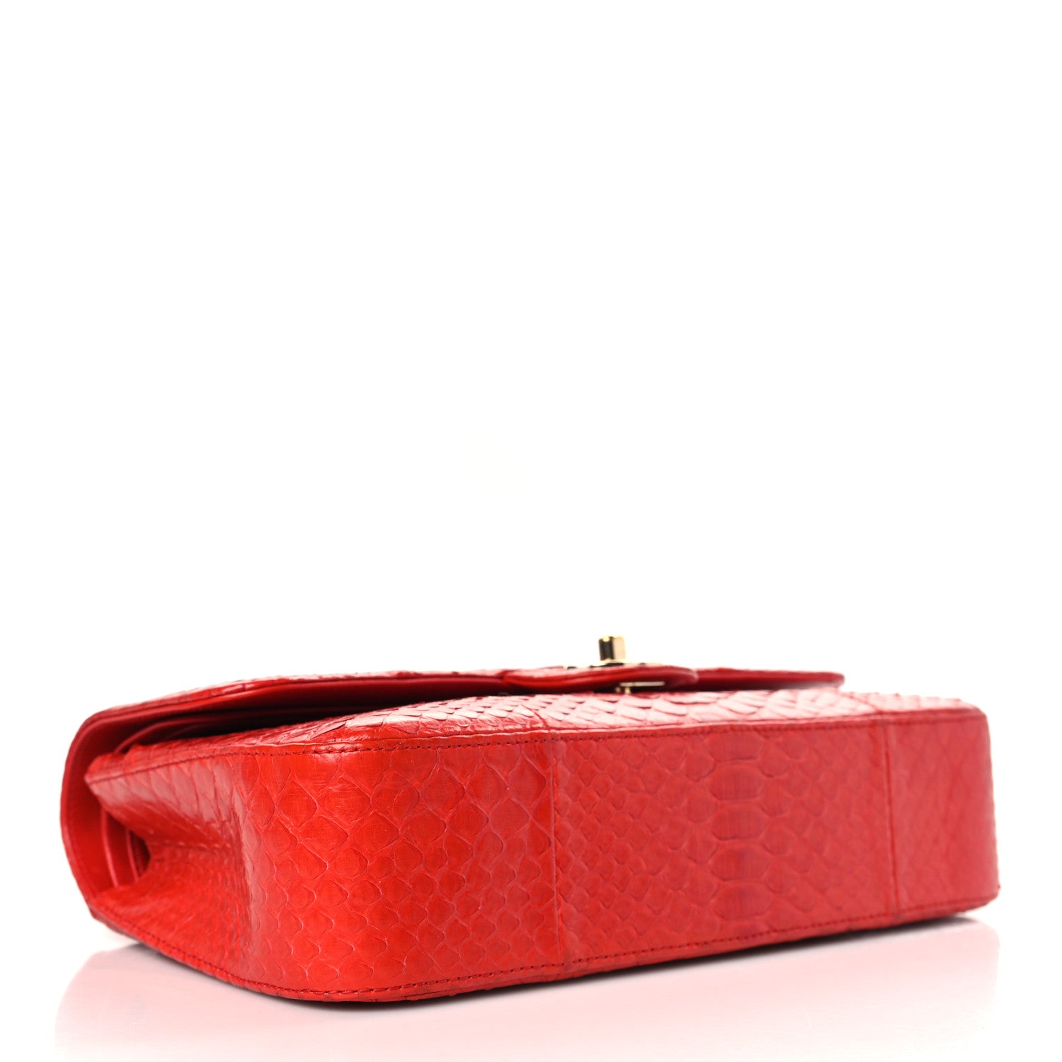 Chanel Snakeskin Medium Double Flap Red 4 of 9