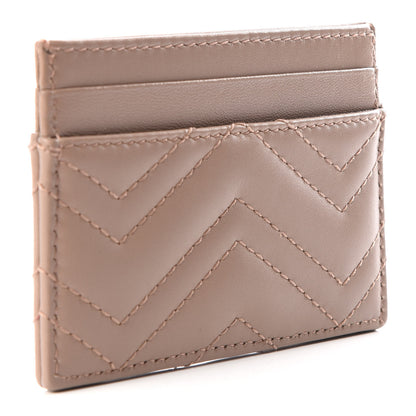 Gucci Calfskin Matelasse GG Marmont Card Holder Porcelain Rose 2 of 8
