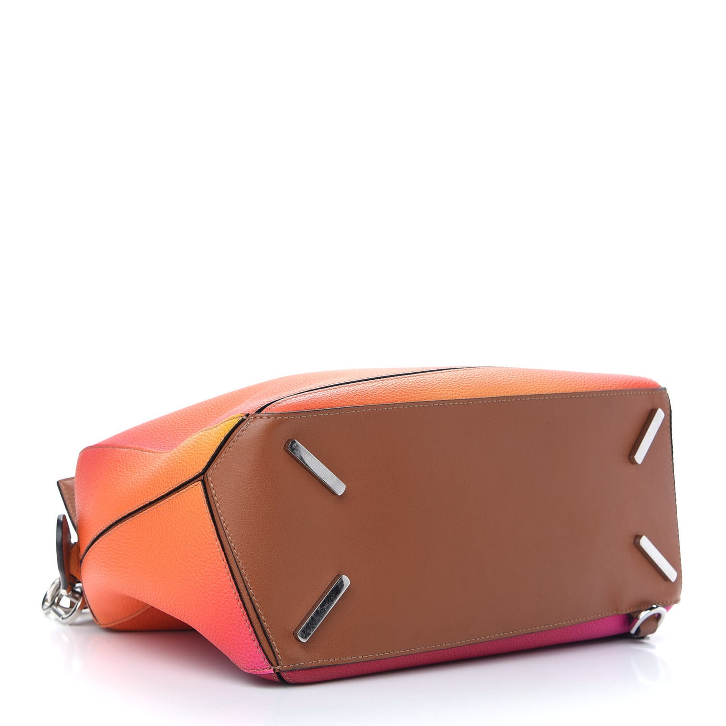 Calfskin Medium Puzzle Bag Orange Sunset