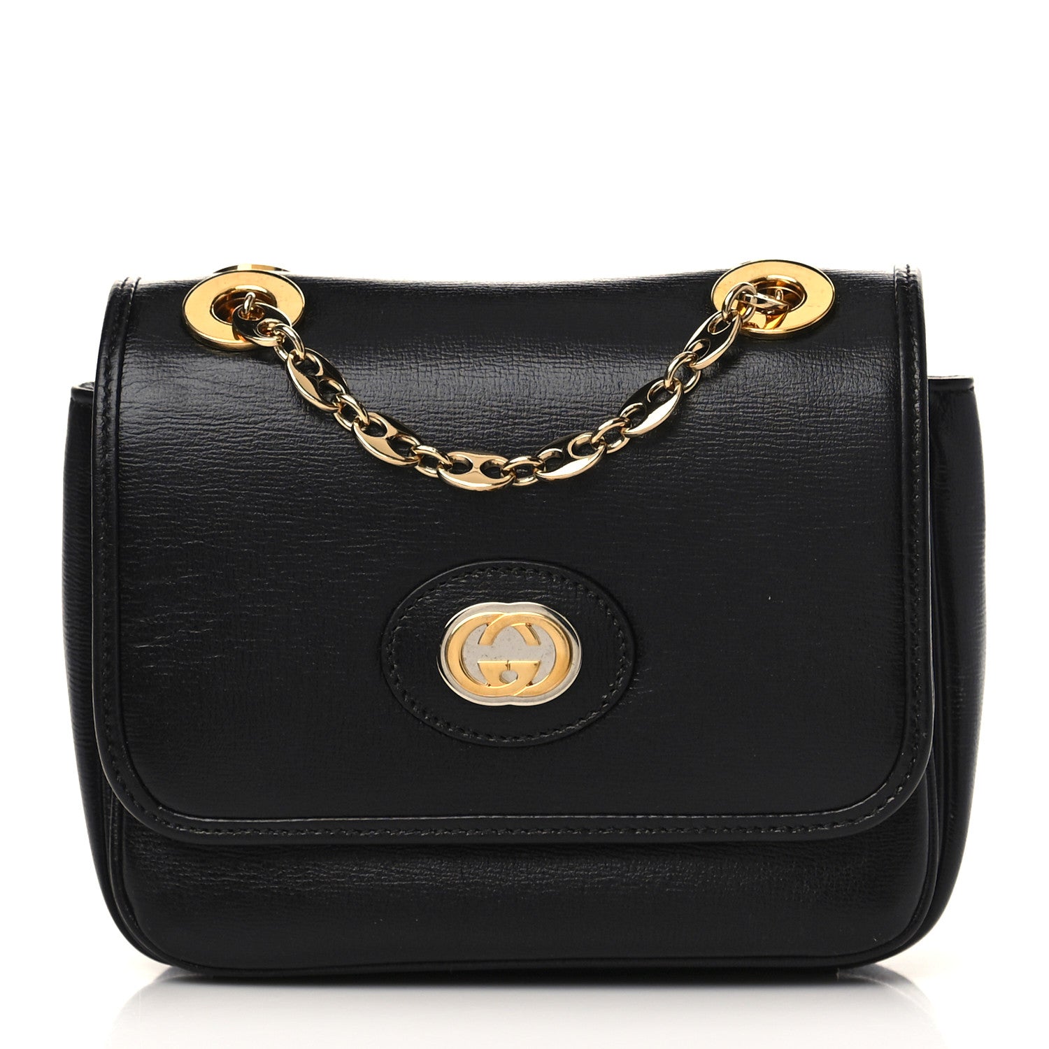 Gucci Azalea Calfskin Mini Marina Chain Shoulder Bag Black 1 of 11
