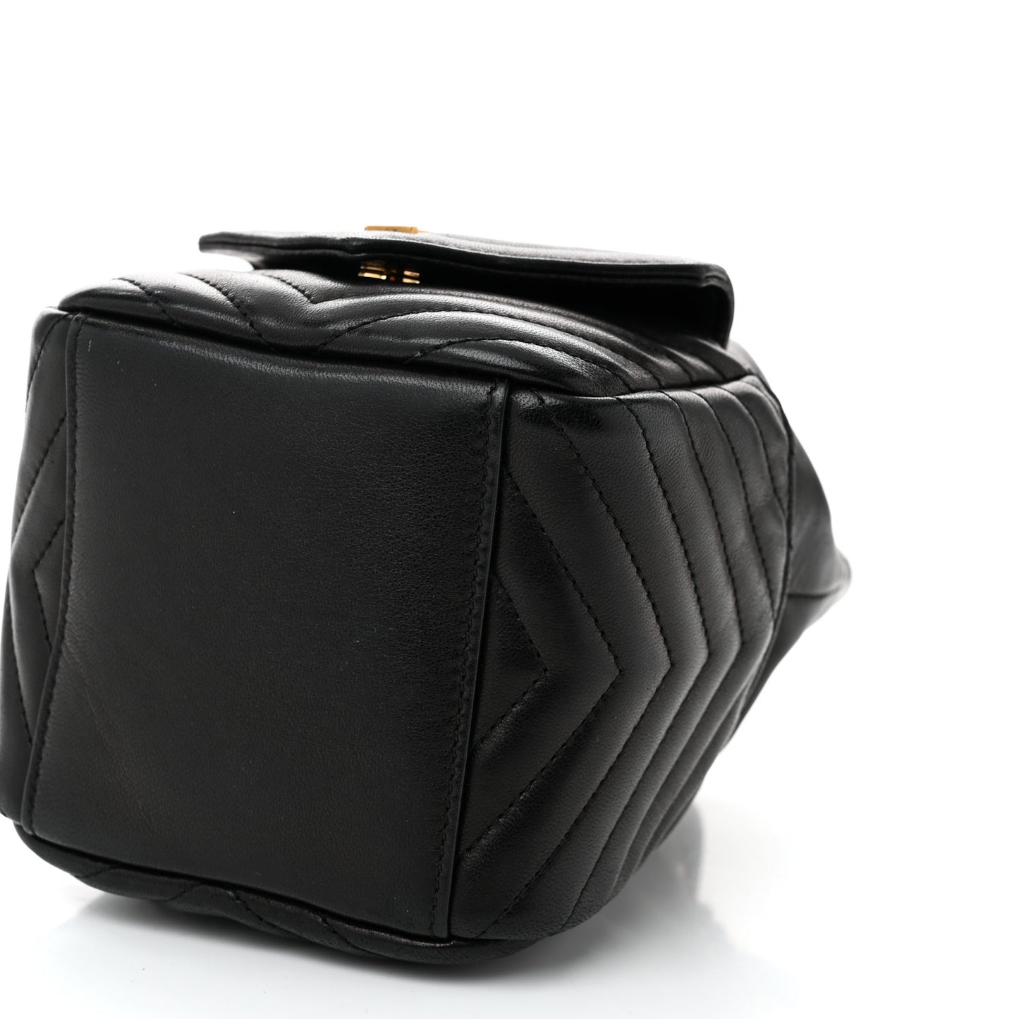 Lambskin Matelasse Monogram Joe Nano Bucket Bag Black