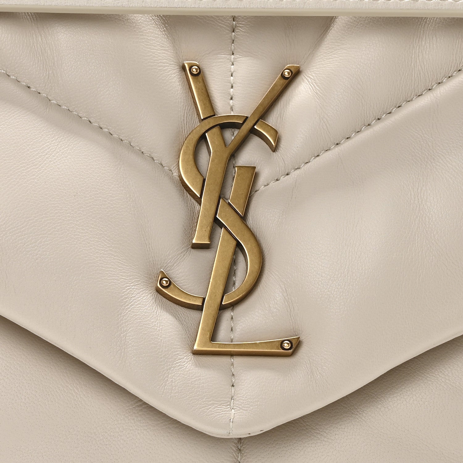 Saint Laurent Lambskin Quilted Small Loulou Puffer Monogram Chain Satchel Crema Soft 8 of 11