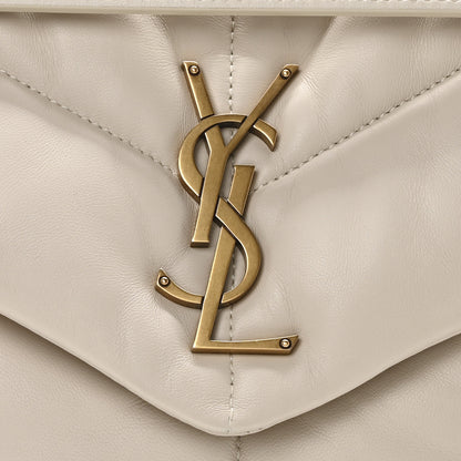 Saint Laurent Lambskin Quilted Small Loulou Puffer Monogram Chain Satchel Crema Soft 8 of 11