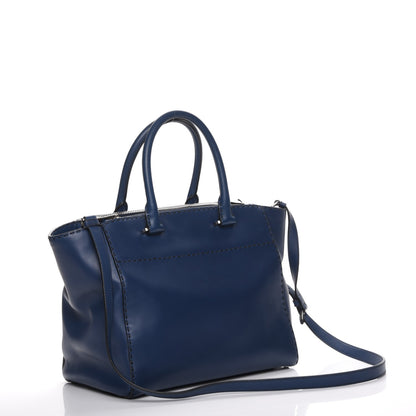 Prada City Calf Small Hand Stitched Galleria Double Zip Tote Bleuette 4 of 15