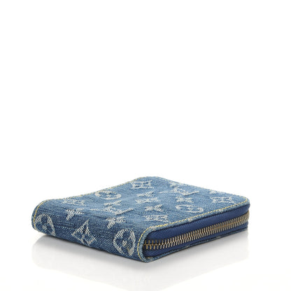 Louis Vuitton Denim Zip Compact Wallet Blue 4 of 7