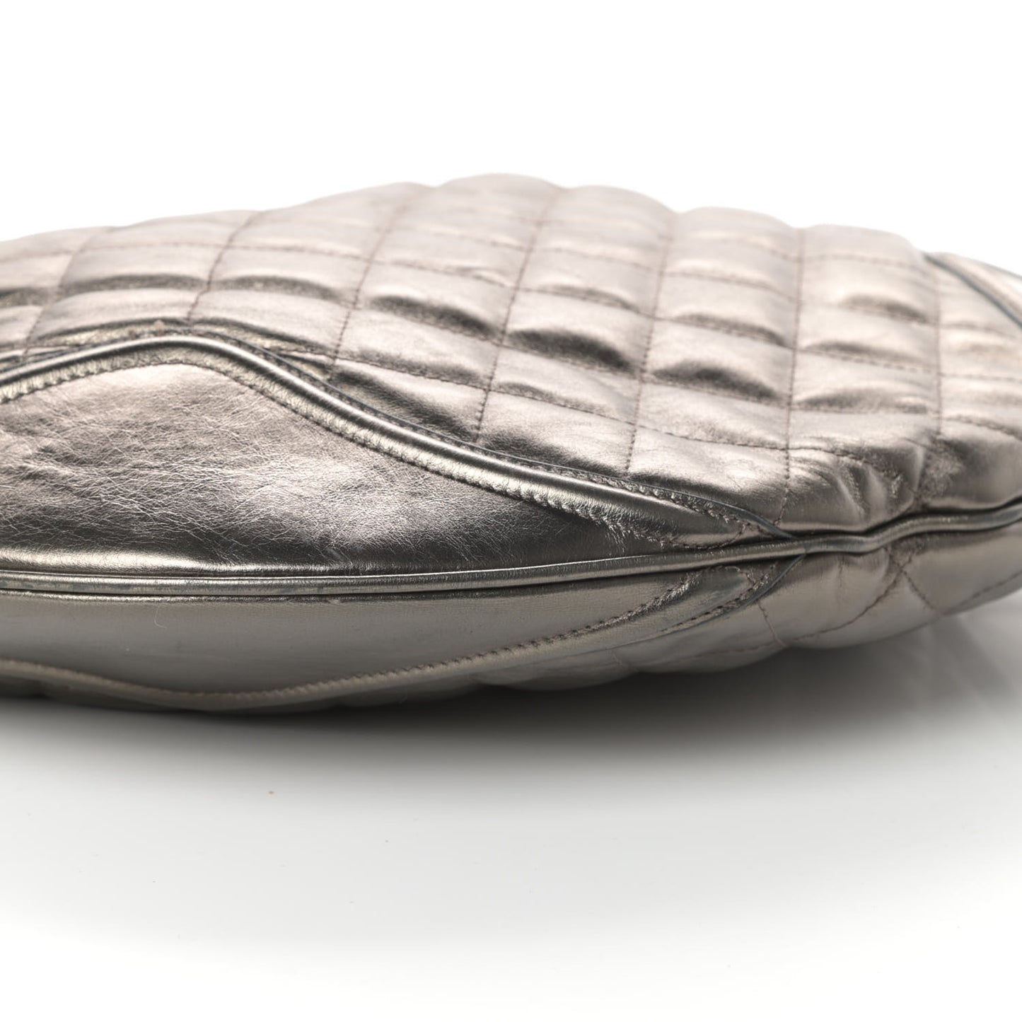 Metallic Calfskin Quilted Hoxton Hobo Nickel