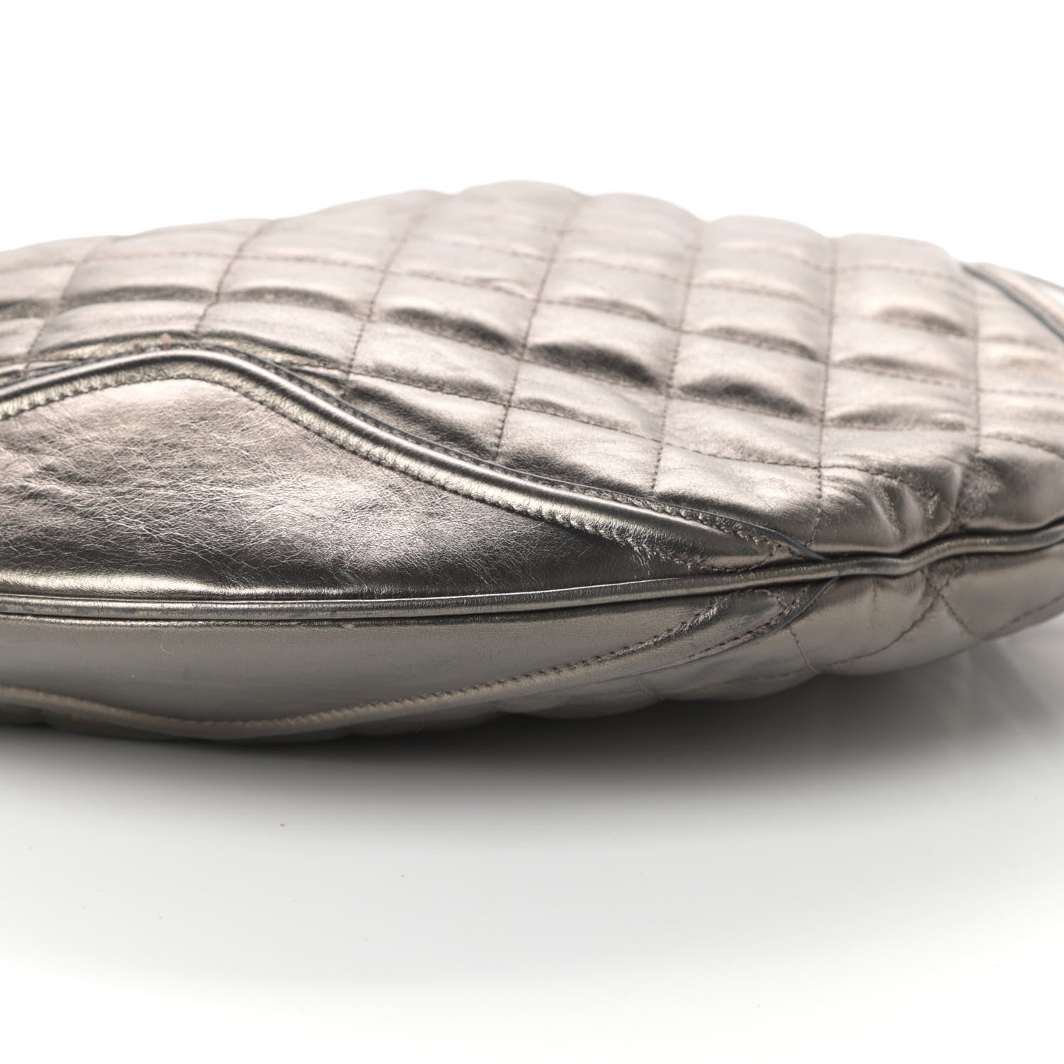 Burberry Metallic Calfskin Quilted Hoxton Hobo Nickel 8 of 9