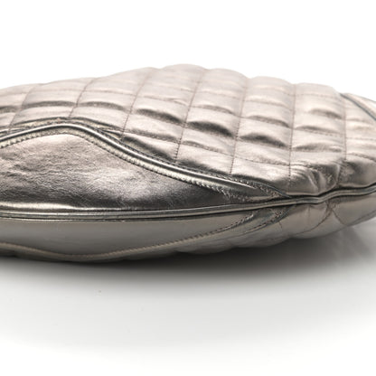 Burberry Metallic Calfskin Quilted Hoxton Hobo Nickel 8 of 9