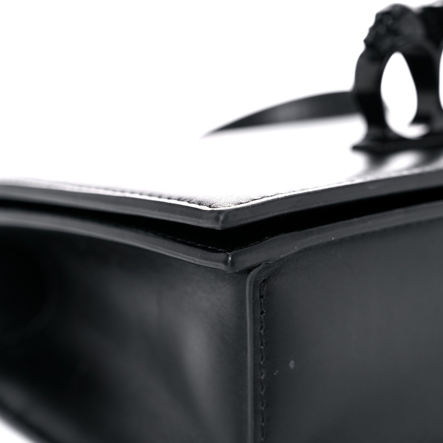 Calfskin Knuckle Shoulder Bag Black