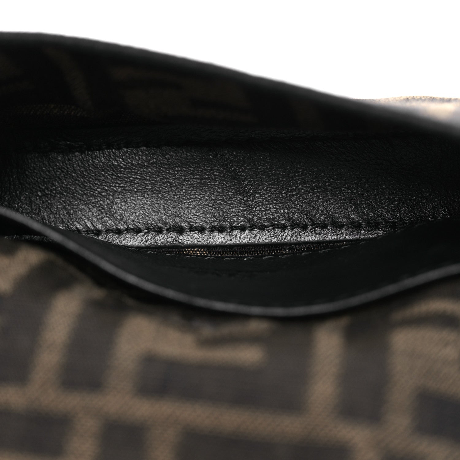 Fendi Fabric Jacquard FF 1974 Nano Maxi Buckle Baguette Charm Tobacco Moro Black 5 of 16