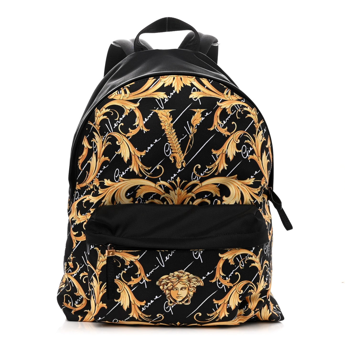 Nylon Barocco Signature Print Backpack Black