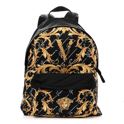 Versace Nylon Barocco Signature Print Backpack Black 1 of 9