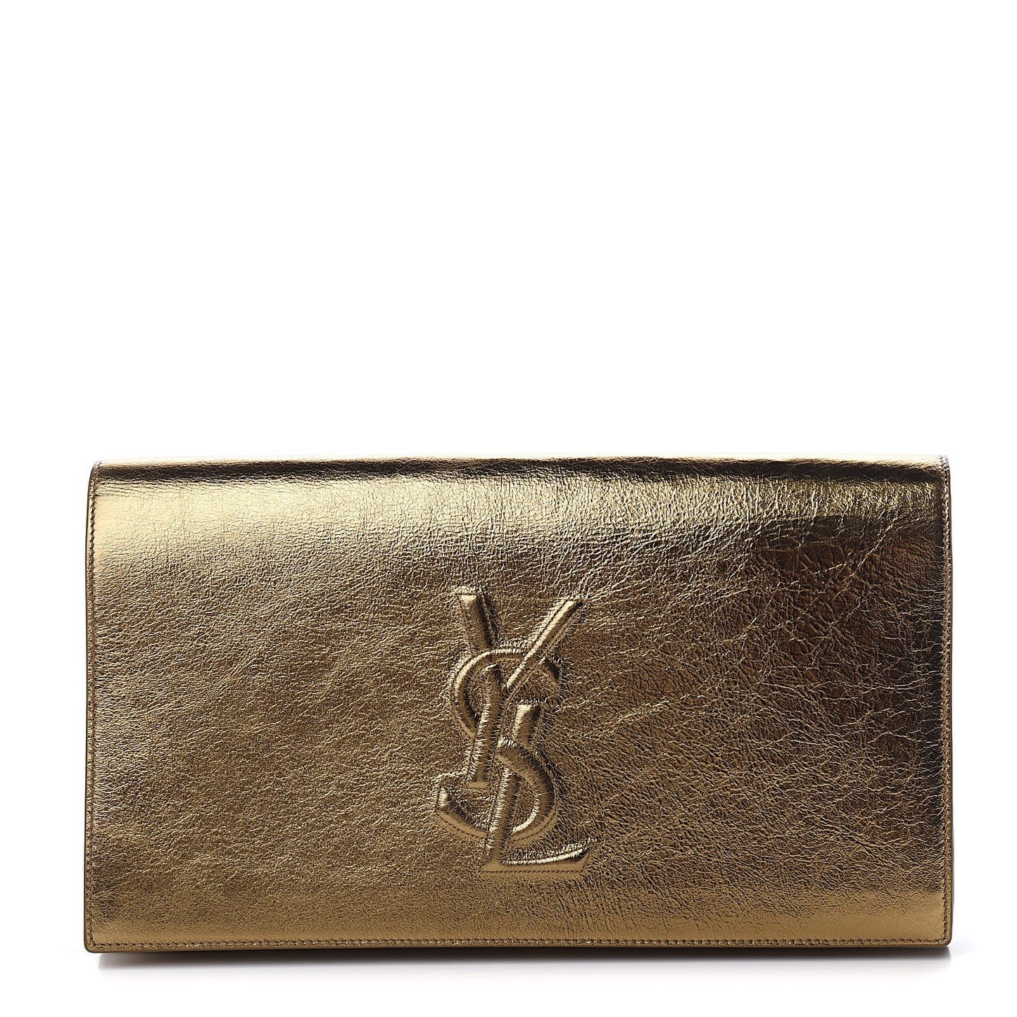 Metallic Calfskin Monogram Large Belle De Jour Clutch Gold