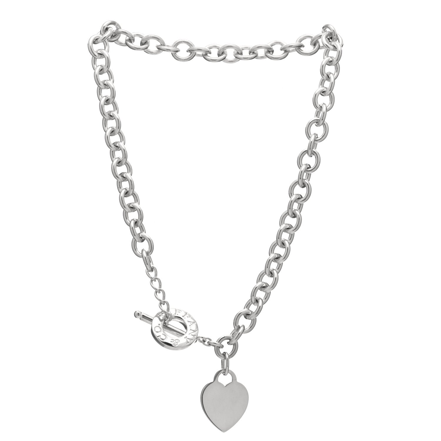Tiffany Sterling Silver Heart Tag Toggle Necklace 2 of 3