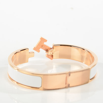Hermes Enamel Narrow Clic Clac H Bracelet PM White 5 of 6