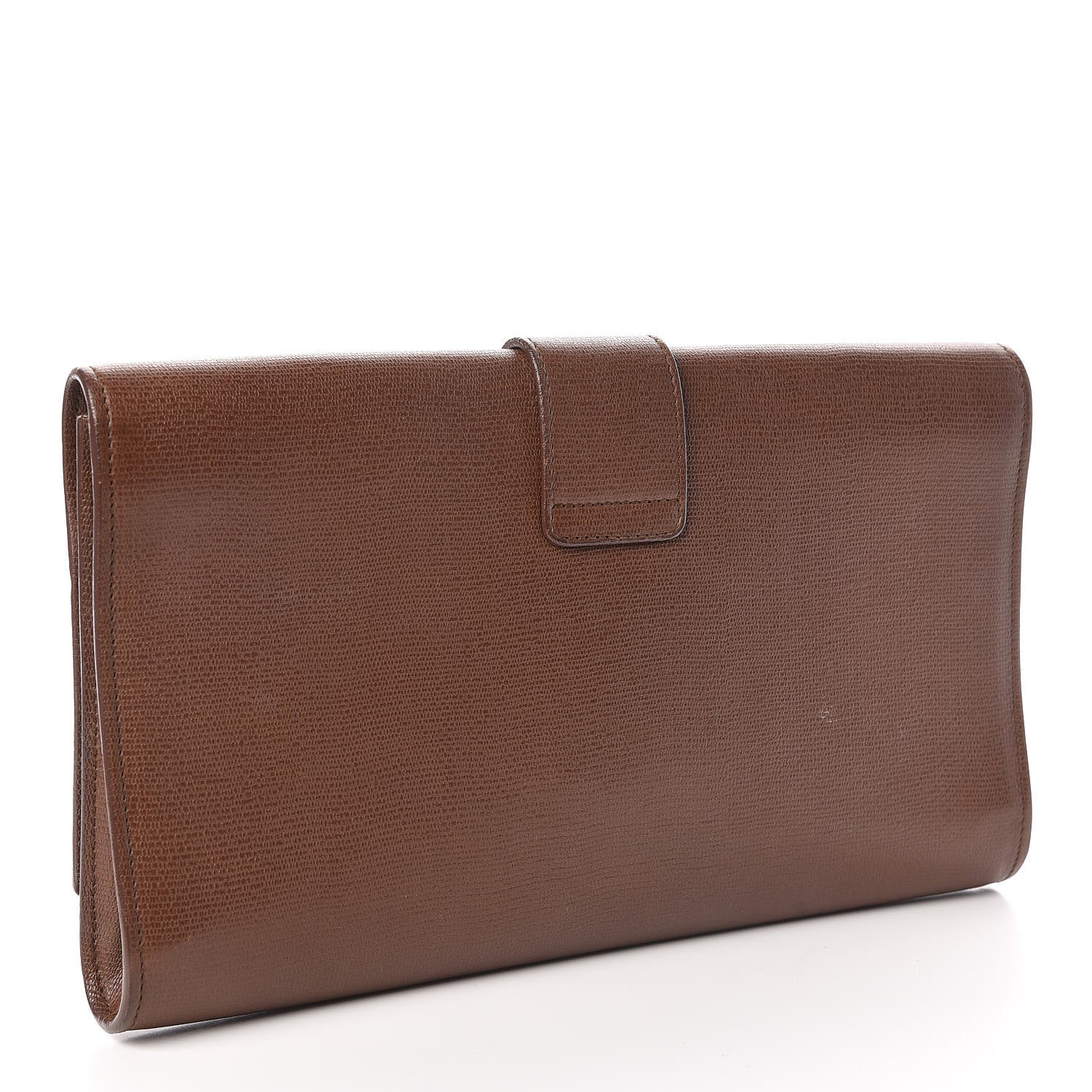 Saint Laurent Textured Calfskin Y Ligne Clutch Brown 3 of 14