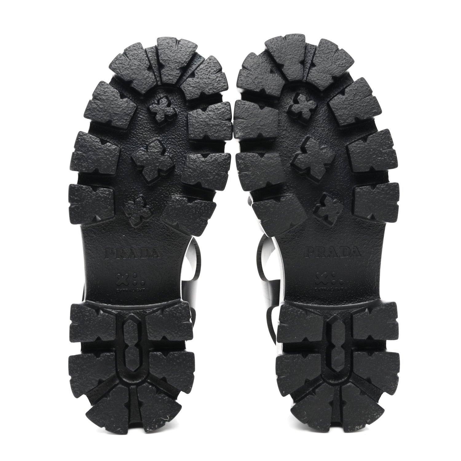 Prada Foam Rubber Triangle Logo Monolith 55mm Cage Sandals 37 Black 5 of 8