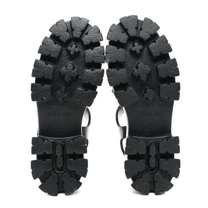 Prada Foam Rubber Triangle Logo Monolith 55mm Cage Sandals 37 Black 5 of 8