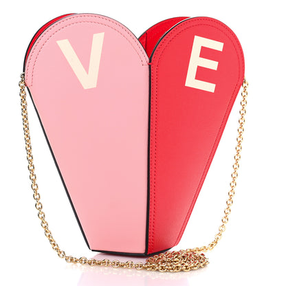 Gucci Calfskin Suede Snakeskin Valentines Day Small Heart Bag Red Pink Multicolor 3 of 9