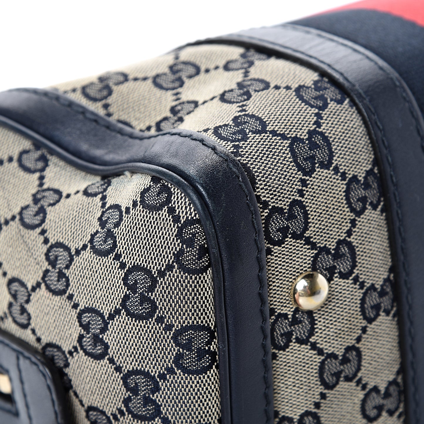 Monogram Vintage Web Small Boston Navy