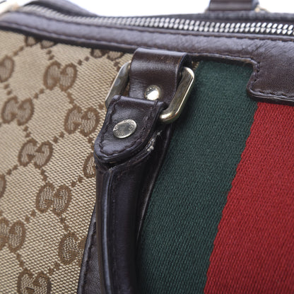 Gucci Monogram Vintage Web Medium Boston Dark Brown 20 of 23