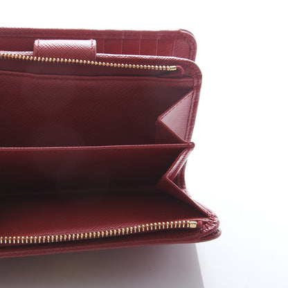 Prada Saffiano Metal Compact Wallet Fuoco 4 of 7