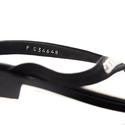 Chanel Suede Pearl Thong Sandals 40 Black 10 of 10