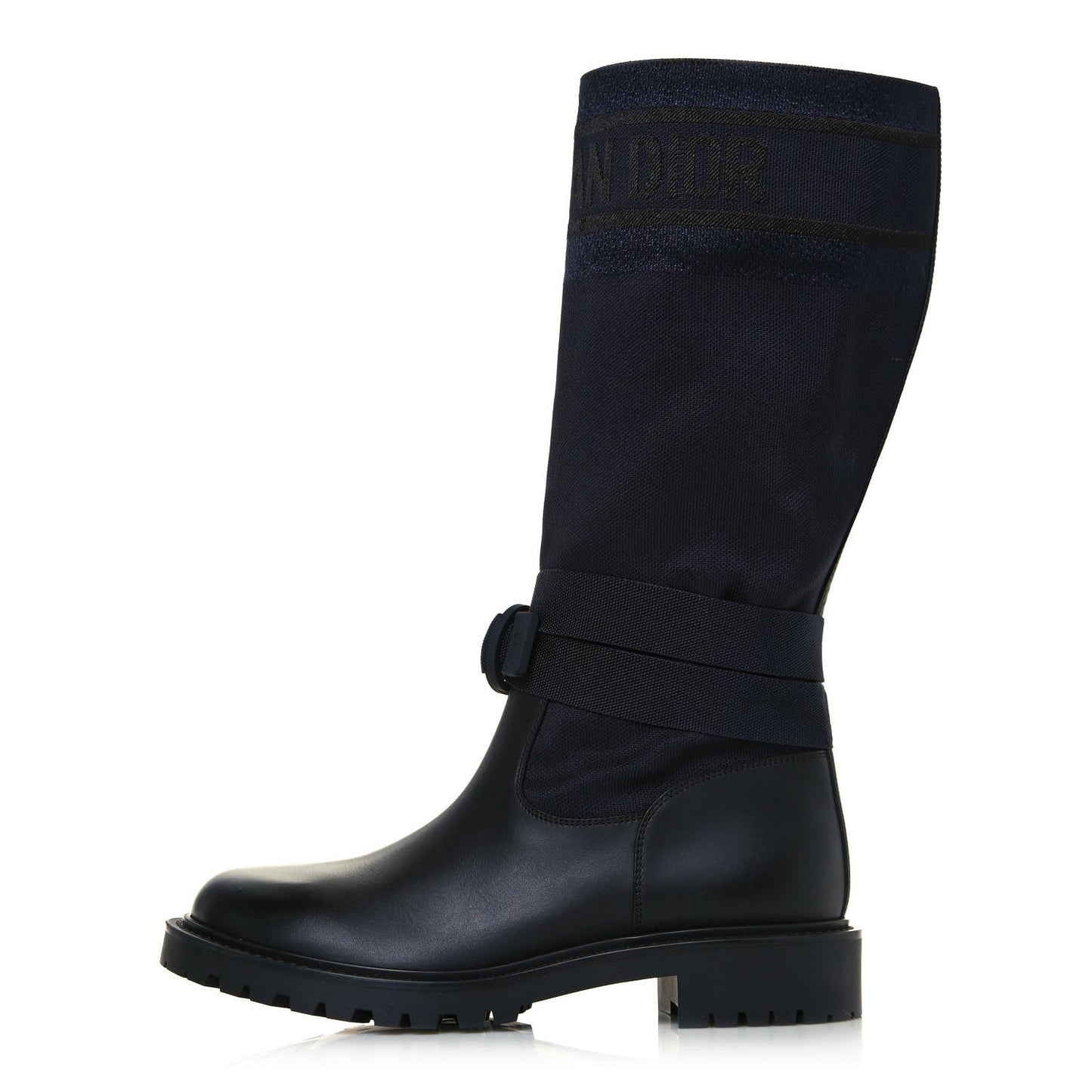 Technical Fabric Calfskin D-Major Boots 38.5 Black Blue