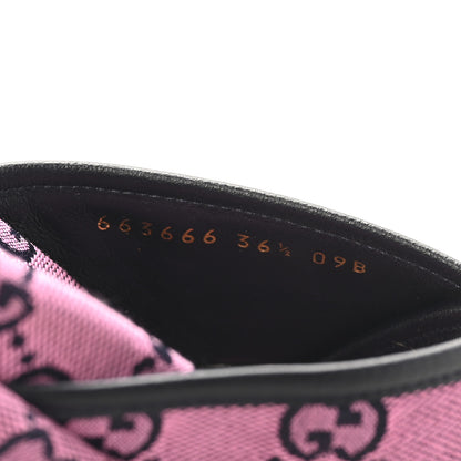 Gucci Monogram Multicolor Criss Cross Platform Slide Sandals 36.5 Pink Blue 8 of 9