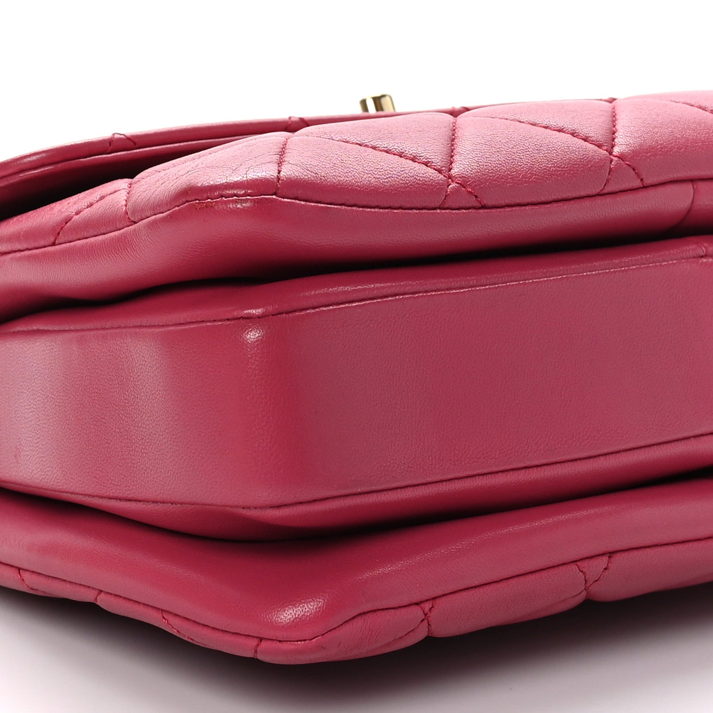 Lambskin Quilted Small Trendy CC Flap Dual Handle Bag Dark Pink