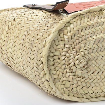 Loewe Raffia Basket Tote Bag Natural Tan Orange 5 of 12