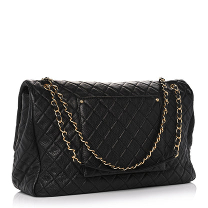 Chanel Calfskin Quilted XXL Travel Flap Bag Black 3 of 12