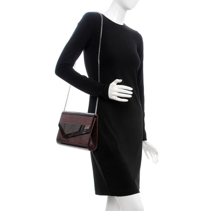 Jimmy Choo Acrylic Crocodile Embossed Large Candy Clutch Bordeaux 2 of 8