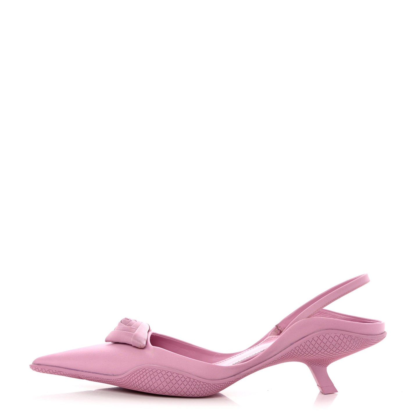 Nylon Flower Pointed Toe 45mm Slingback Pumps 39.5 Primula