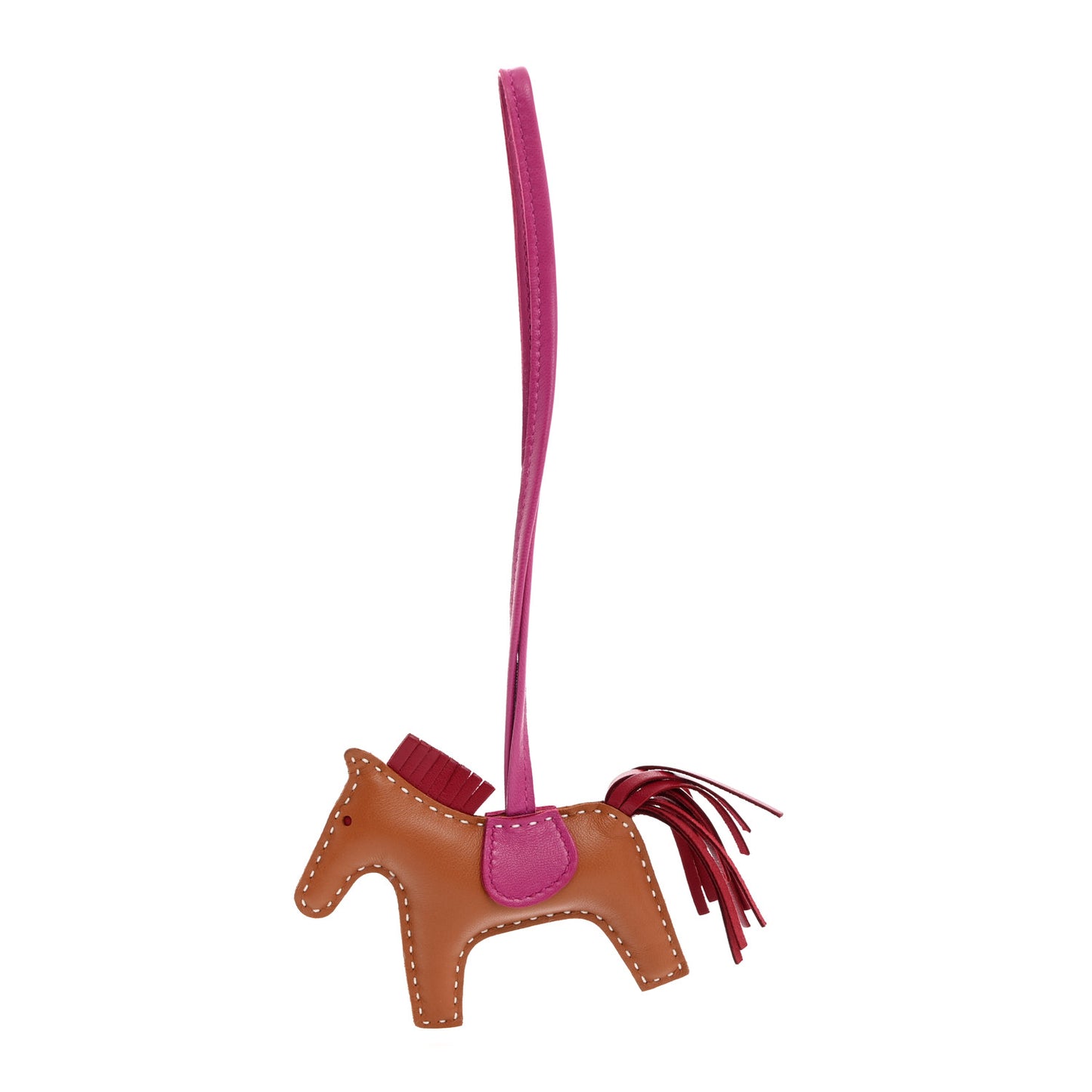 Milo Lambskin Grigri Rodeo Horse Bag Charm PM Gold Rubis Rose Poupre