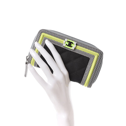 Chanel Canvas Quilted Small Fluo Boy Zip Around Wallet 2 of 13