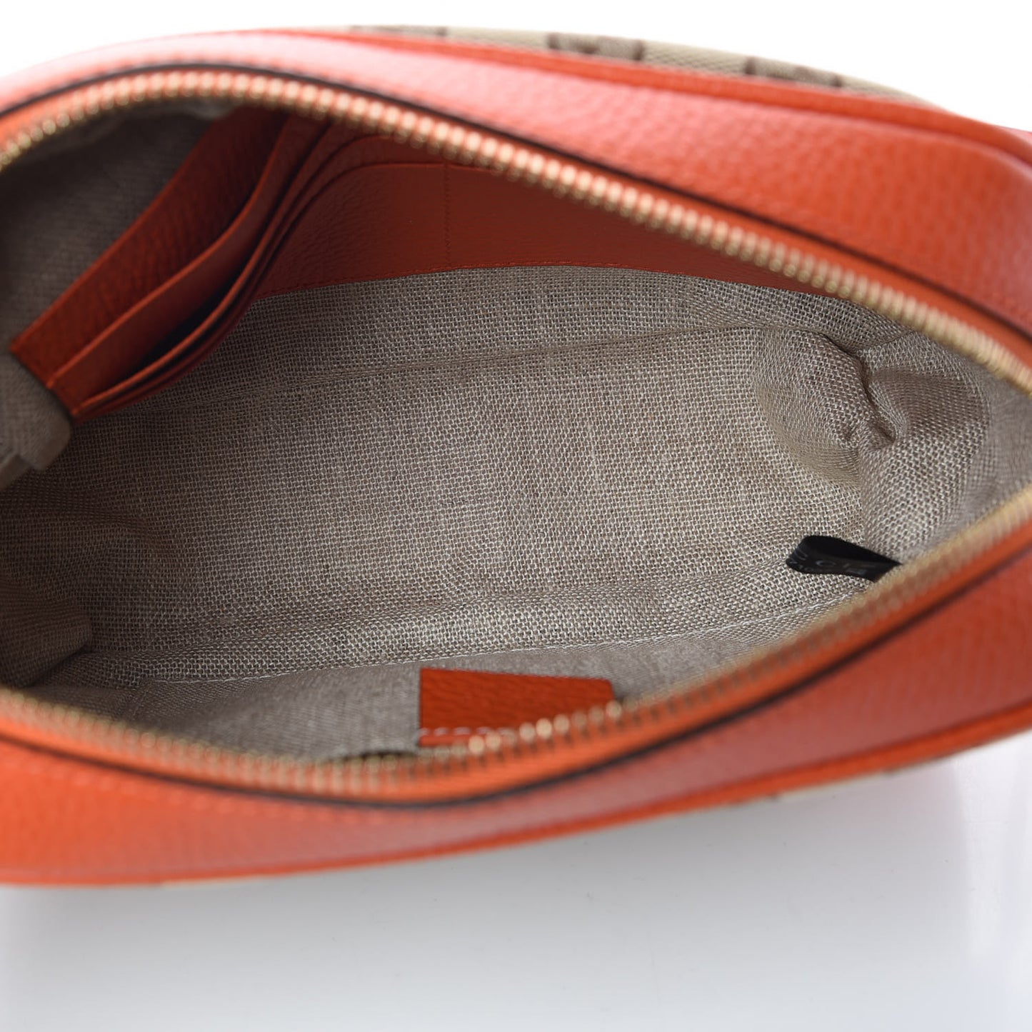 Monogram Dollar Calfskin Mini Bree Messenger Bag Beige Ebony Sun Orange