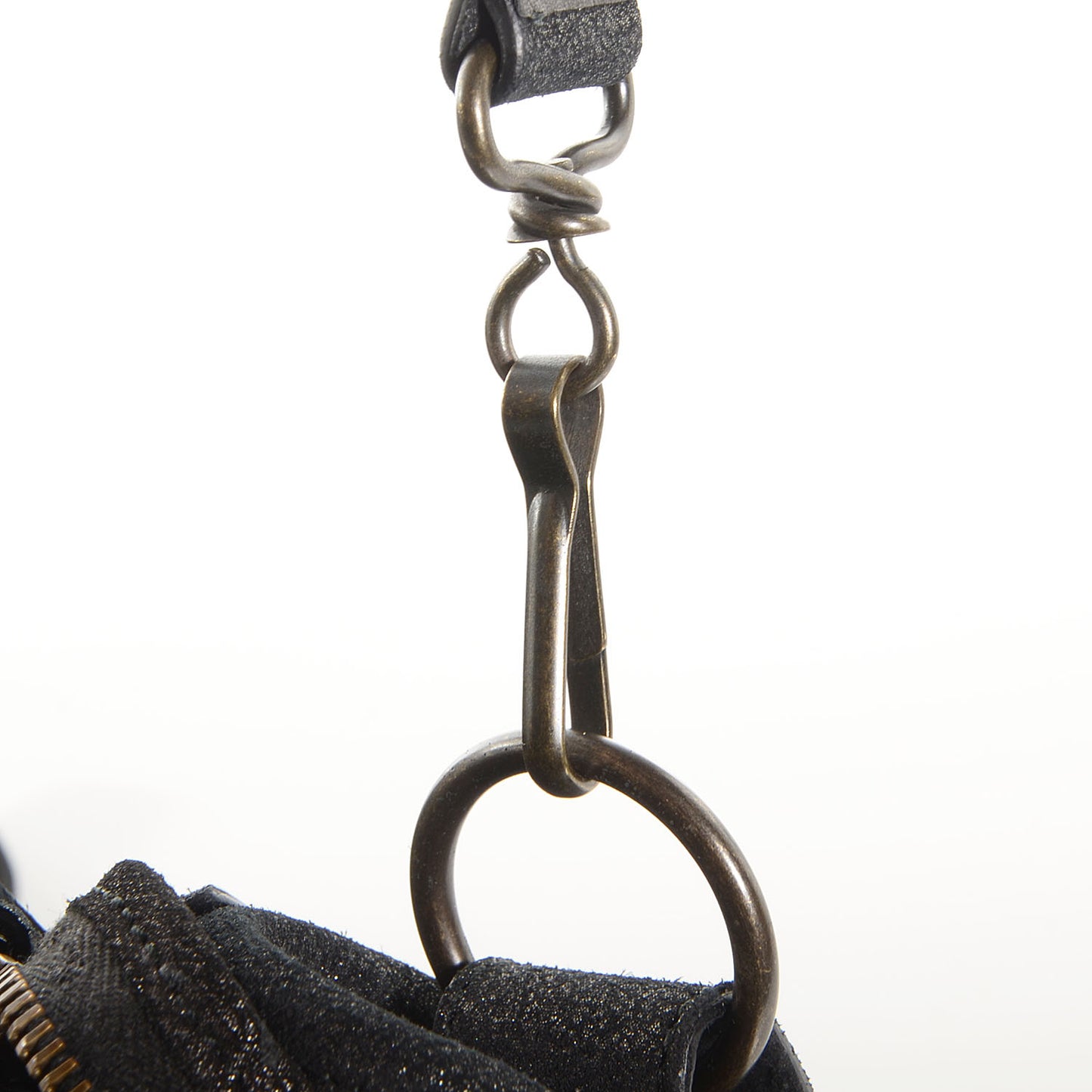 Metallic Craquele Calfskin Classic Hardware City Black