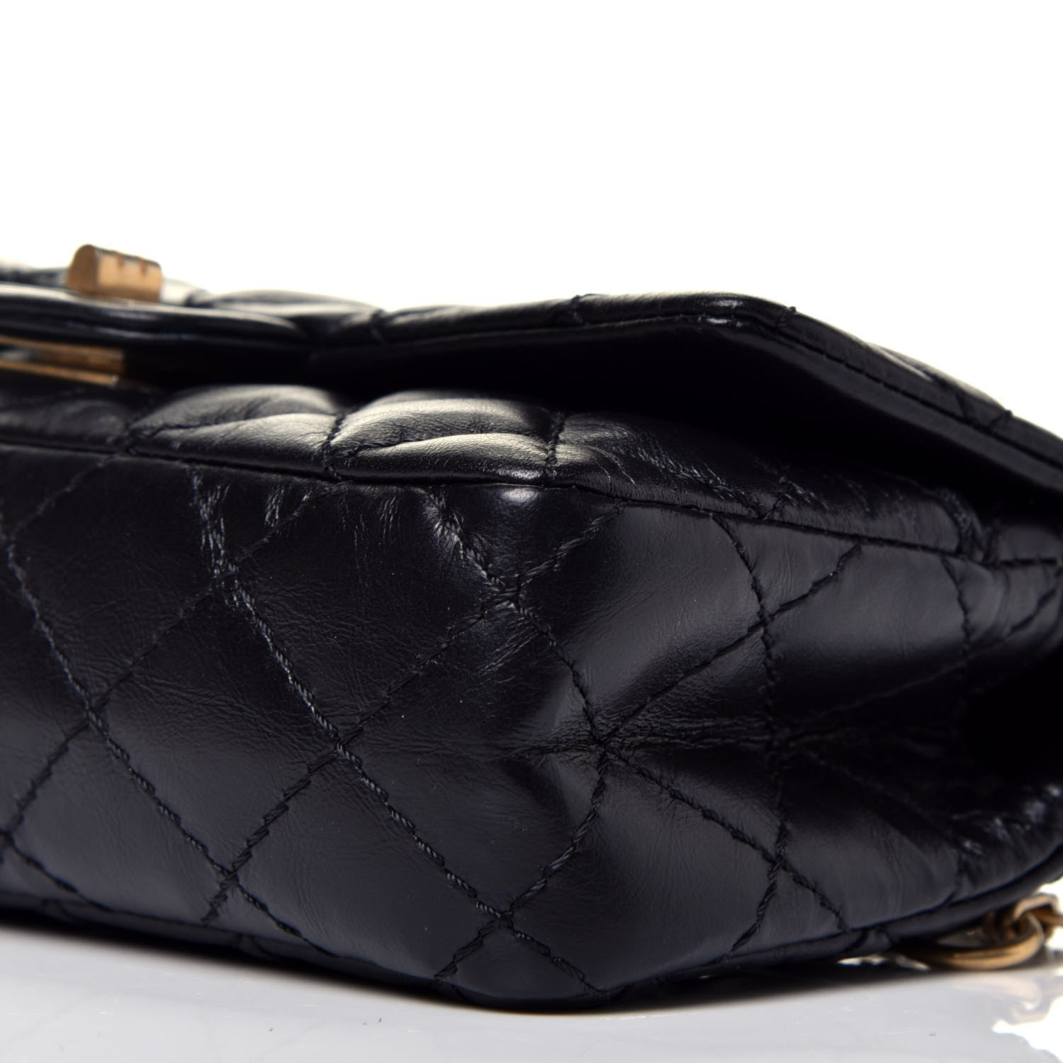 Chanel Aged Calfskin Quilted 2.55 Reissue Chain Waist Bag Black 9 of 9