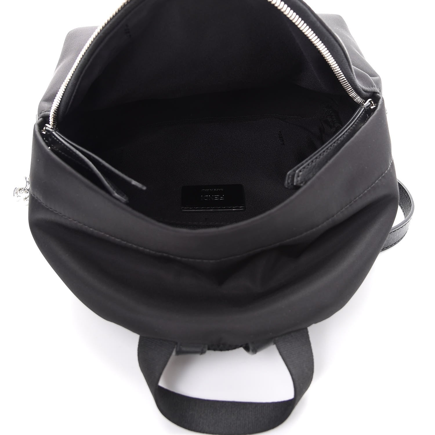Fendi Nylon Shearling Vitello Dolce Lightbulb Mini Backpack Black Bubblegum 5 of 9