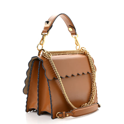 Fendi Vitello Liberty Scalloped Studded Kan I Shoulder Bag Caramello 3 of 10