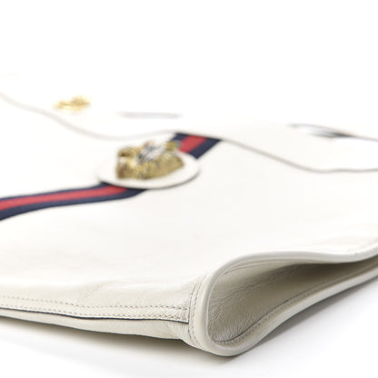 Gucci Suede Calfskin Large Rajah Chain Tote White 7 of 10