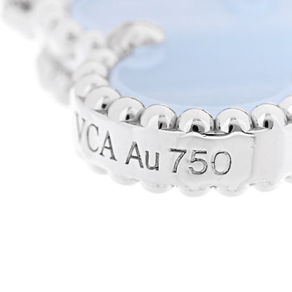 Van Cleef & Arpels 18K White Gold Chalcedony 5 Motifs Vintage Alhambra Bracelet 4 of 6