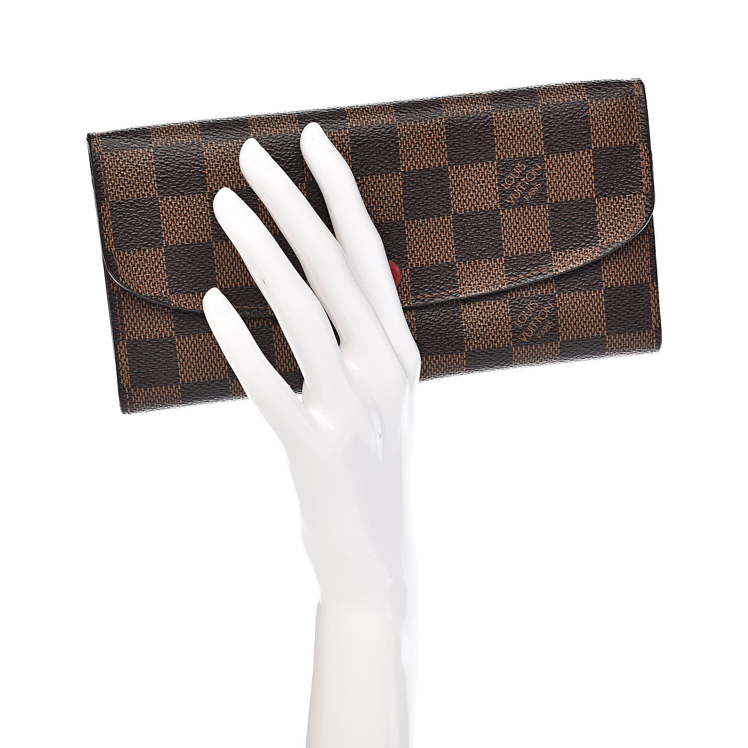 Louis Vuitton Damier Ebene Emilie Wallet Red 2 of 8