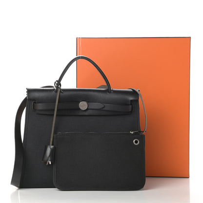 Hermes Military Toile Vache Hunter Herbag Zip PM 31 Black 17 of 17