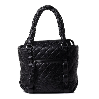 Chanel Distressed Lambskin Vintage Ligne Lady Braid Tote Black 1 of 9