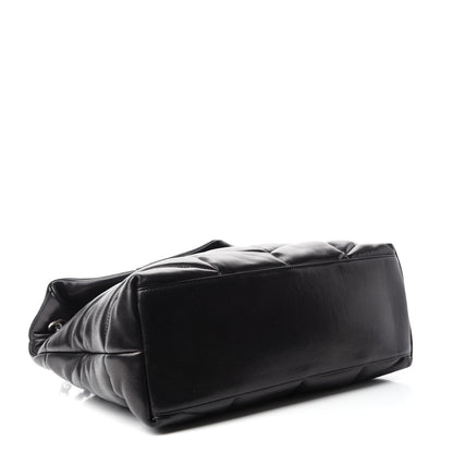 Saint Laurent Lambskin Quilted Medium Loulou Puffer Monogram Chain Satchel Black 4 of 11