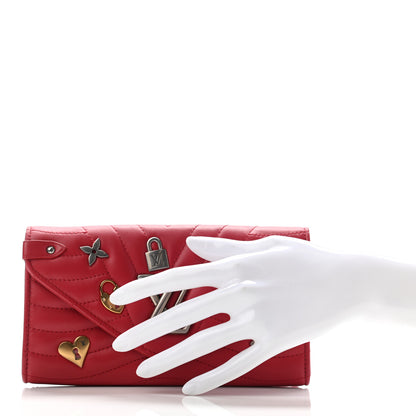 Louis Vuitton Calfskin Love Lock New Wave Long Wallet Red 2 of 7