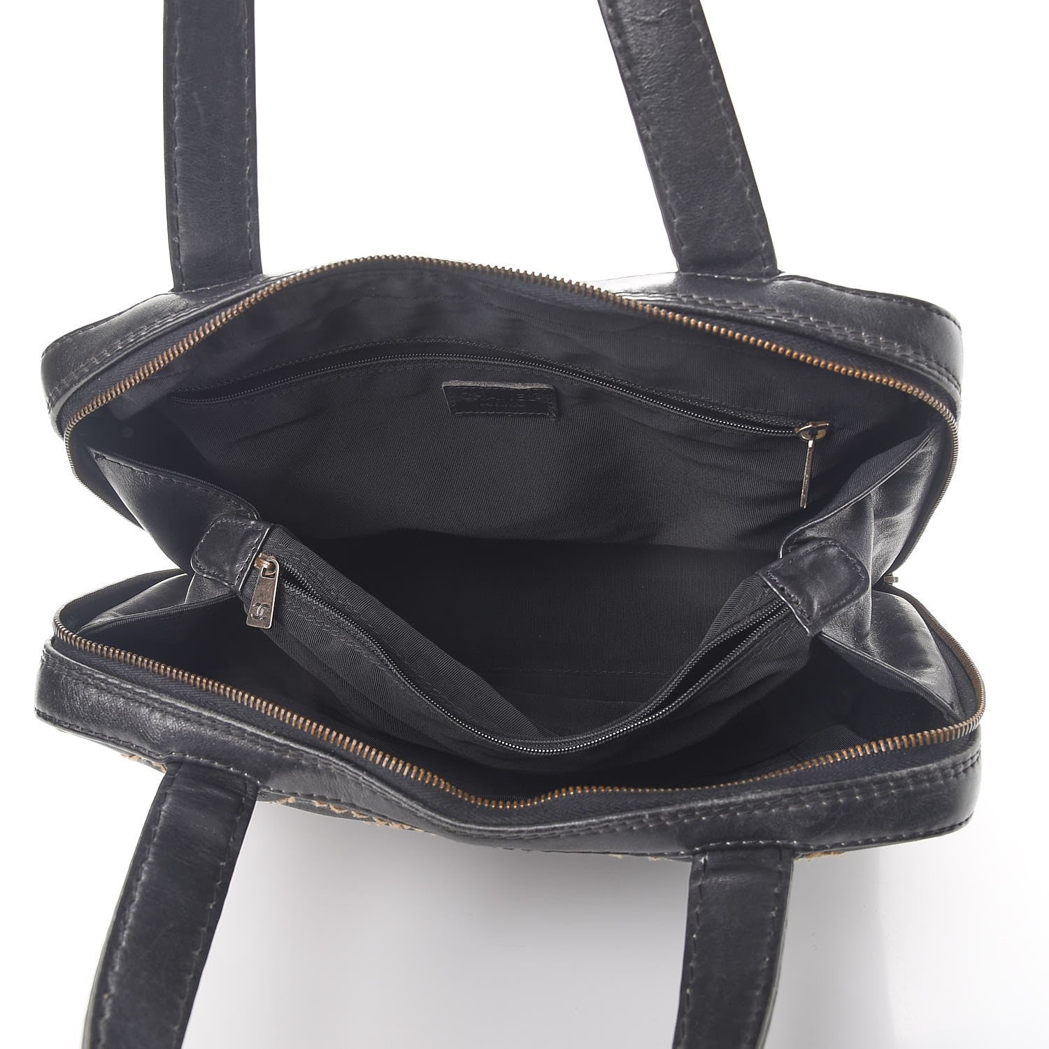 Chanel Calfskin Contrast Stitch Surpique Bowler Black 5 of 15